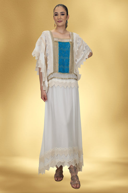Rochie viscoza cu aplicatii din dantela – CTN-56